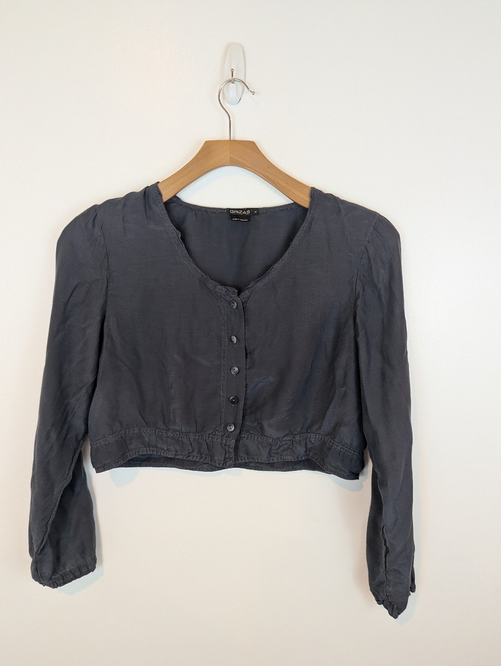 Grizas Bamboo/Silk Top in Gray, Sz Lg